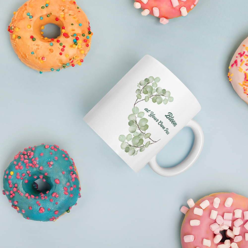 “Bloom at Your Own Pace” Botanical Mug