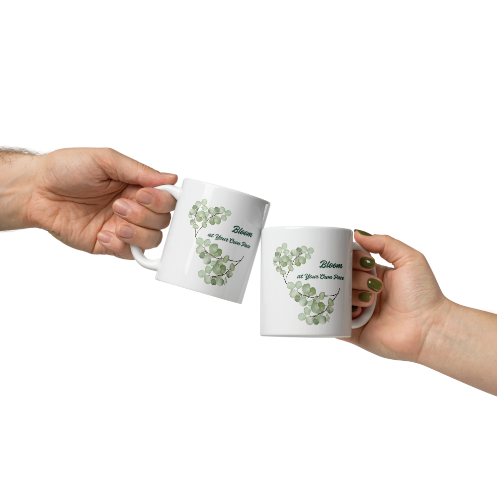 “Bloom at Your Own Pace” Botanical Mug