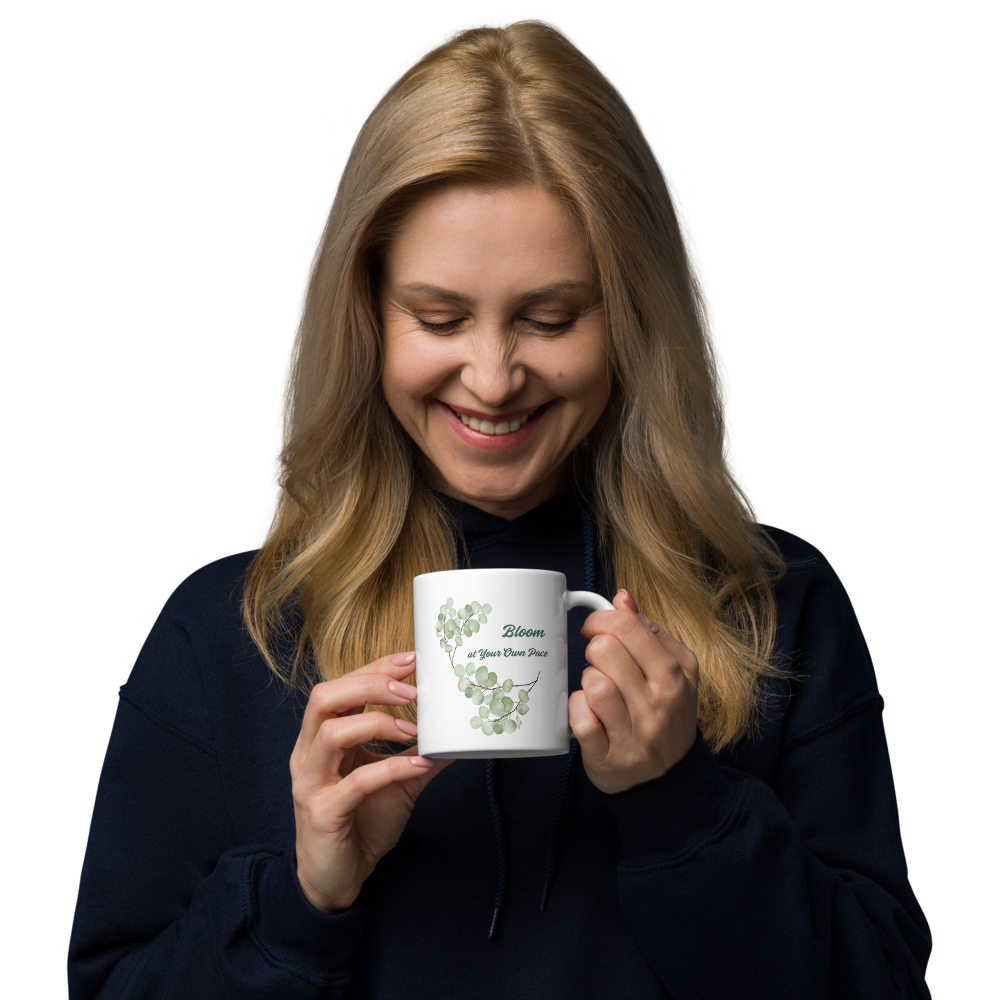 “Bloom at Your Own Pace” Botanical Mug