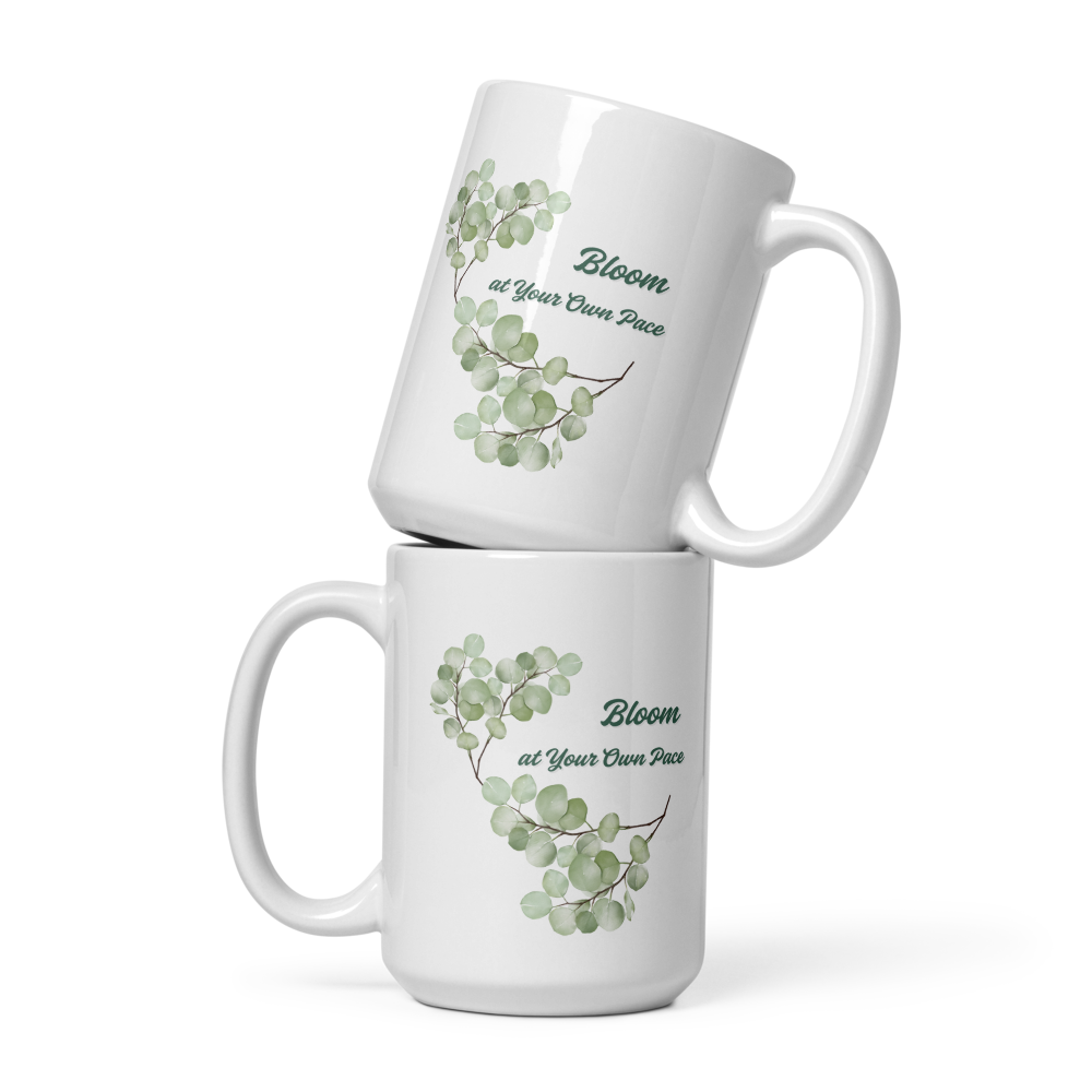 “Bloom at Your Own Pace” Botanical Mug