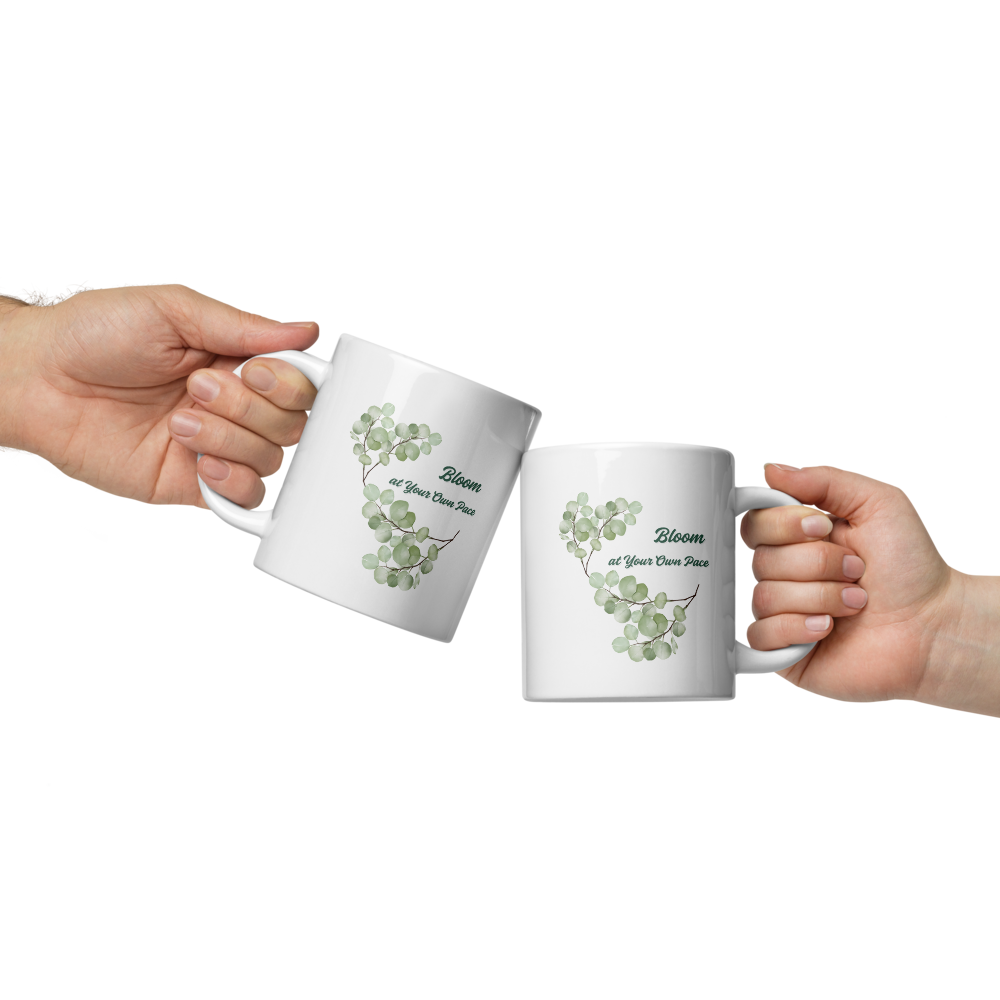 “Bloom at Your Own Pace” Botanical Mug