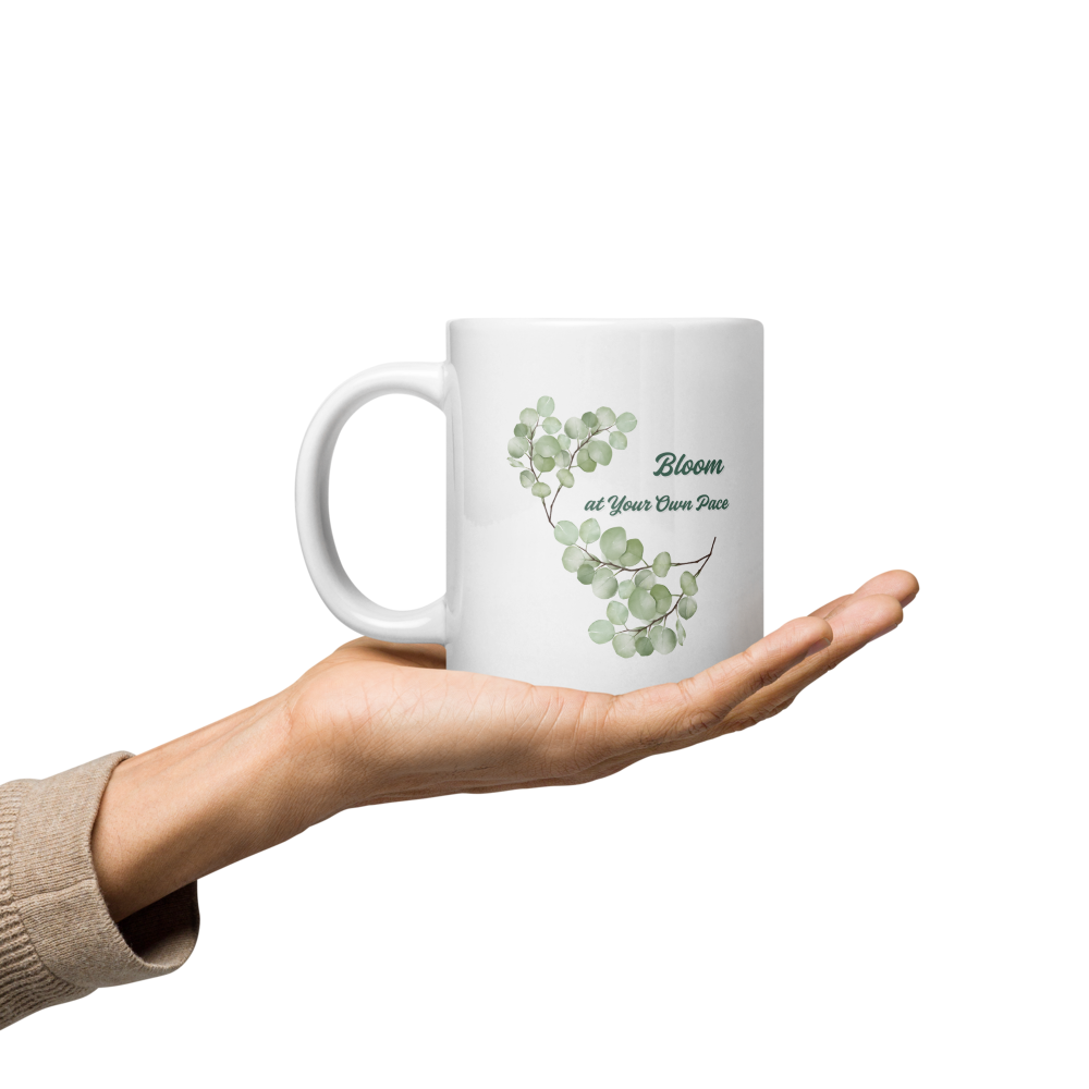 “Bloom at Your Own Pace” Botanical Mug
