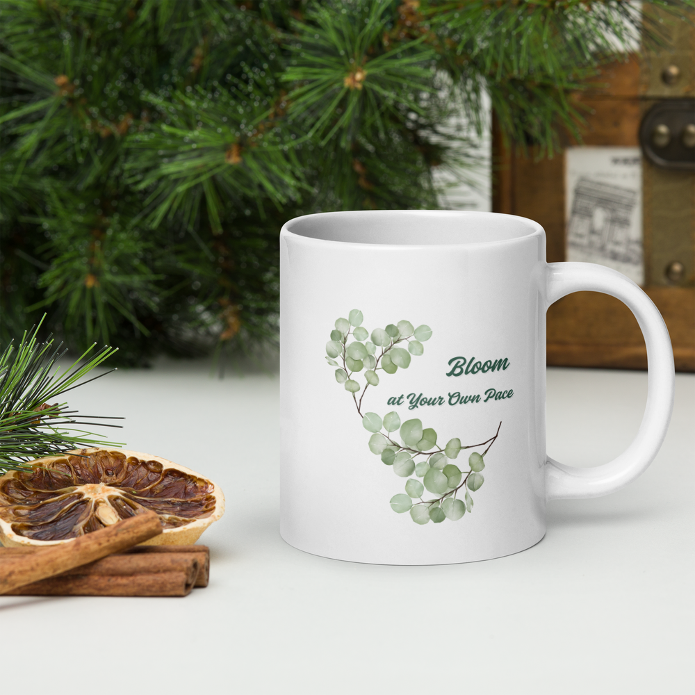 “Bloom at Your Own Pace” Botanical Mug