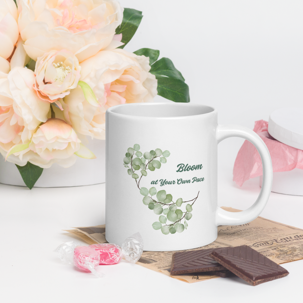 “Bloom at Your Own Pace” Botanical Mug