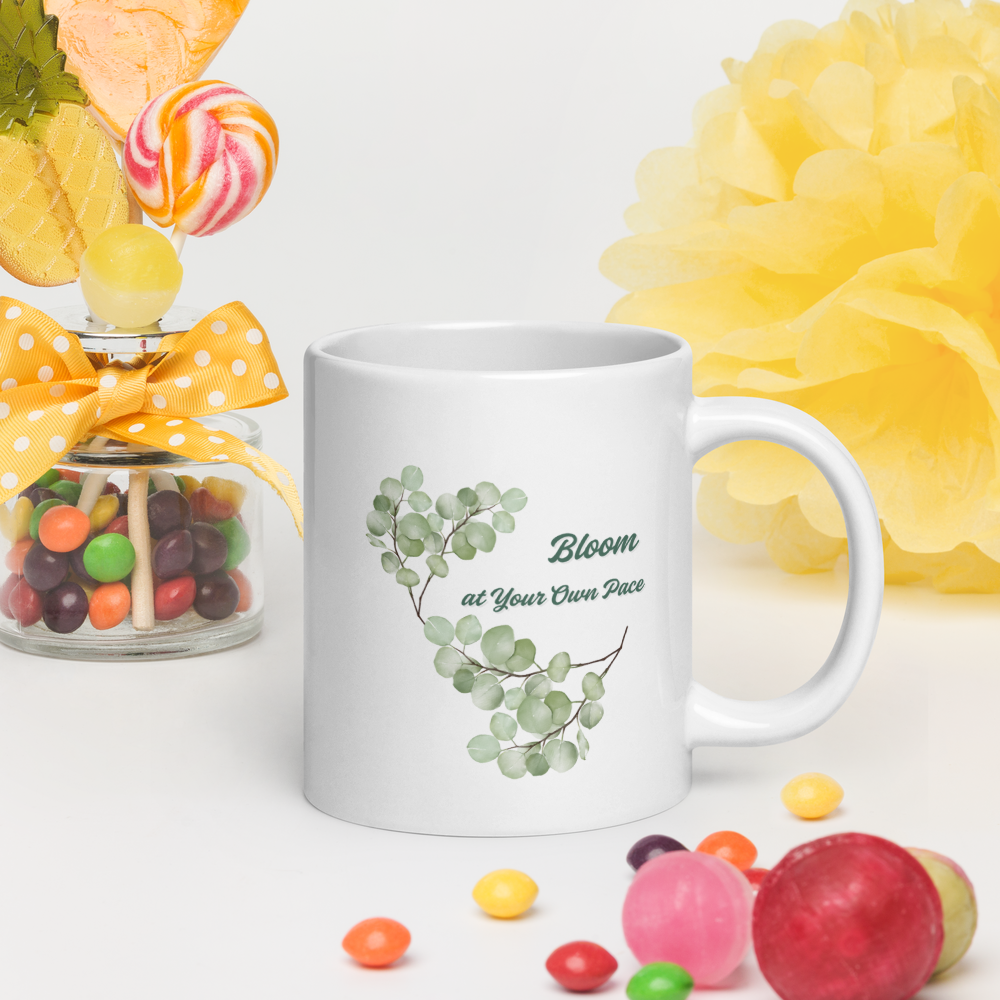 “Bloom at Your Own Pace” Botanical Mug