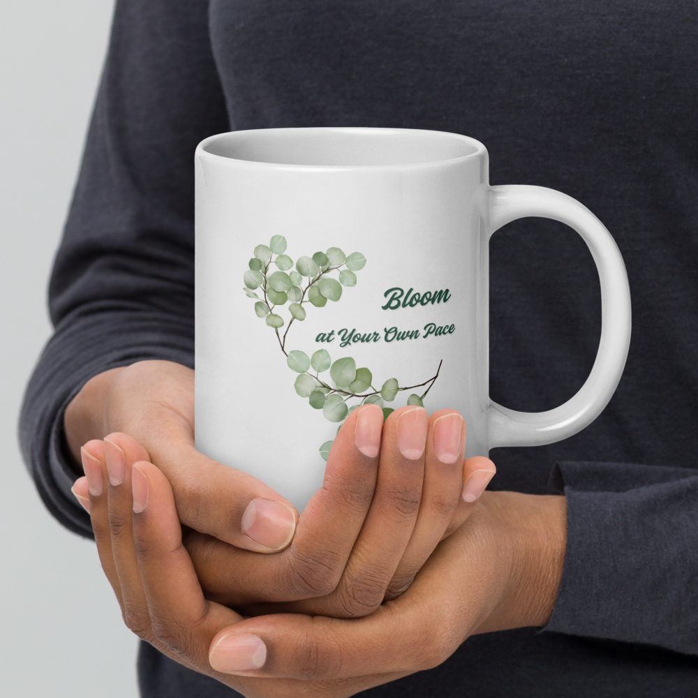 “Bloom at Your Own Pace” Botanical Mug