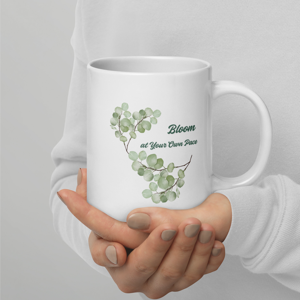 “Bloom at Your Own Pace” Botanical Mug