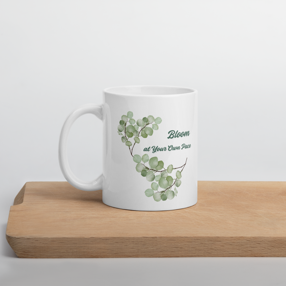 “Bloom at Your Own Pace” Botanical Mug