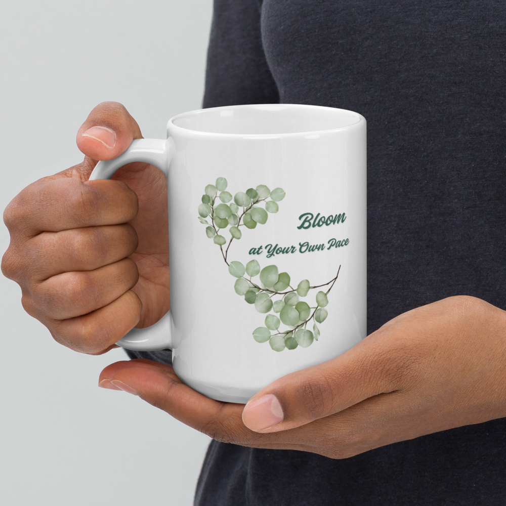 “Bloom at Your Own Pace” Botanical Mug