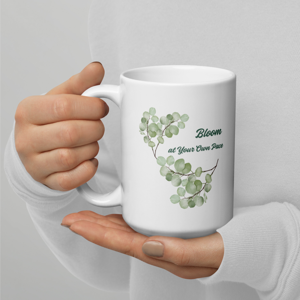 “Bloom at Your Own Pace” Botanical Mug