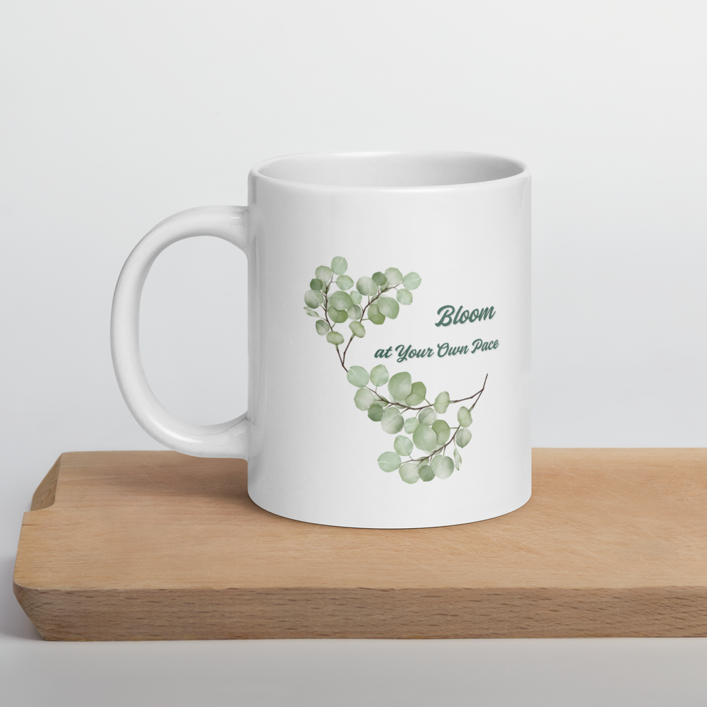 “Bloom at Your Own Pace” Botanical Mug