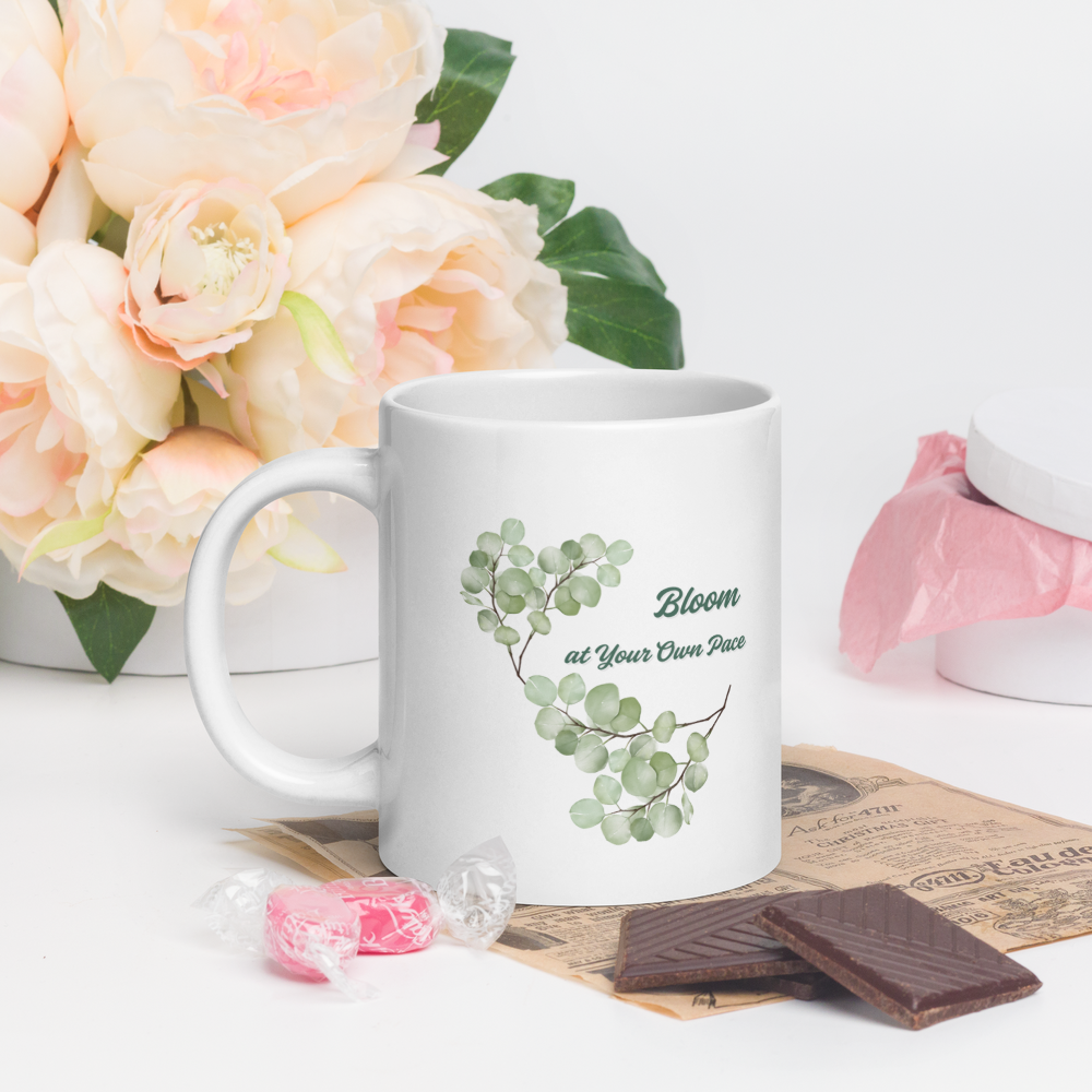 “Bloom at Your Own Pace” Botanical Mug