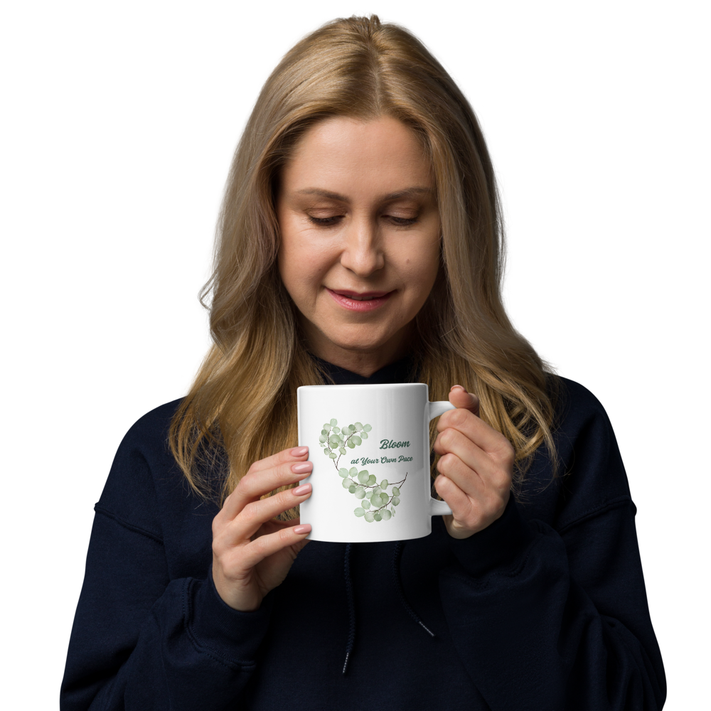 “Bloom at Your Own Pace” Botanical Mug